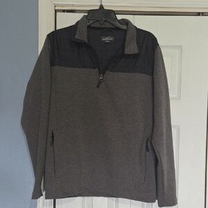 Eddie Bauer Black and Gray Half Zip